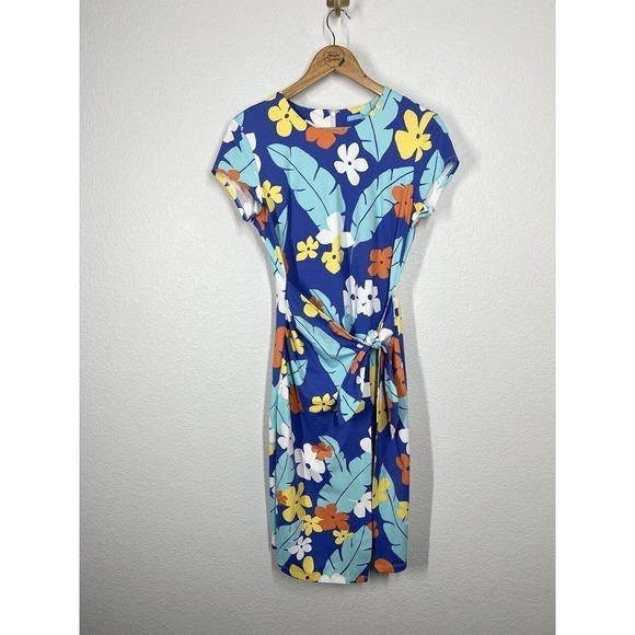 J. McLaughlin Women’s Havana Catalina Cloth Dress Small S Floral Tie Wrap Front - Picture 1 of 4